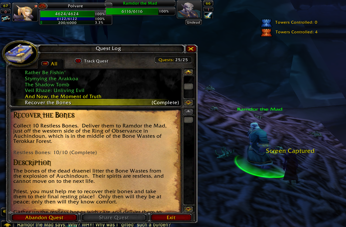 Подробнее о "Recover the bones quest bugged"